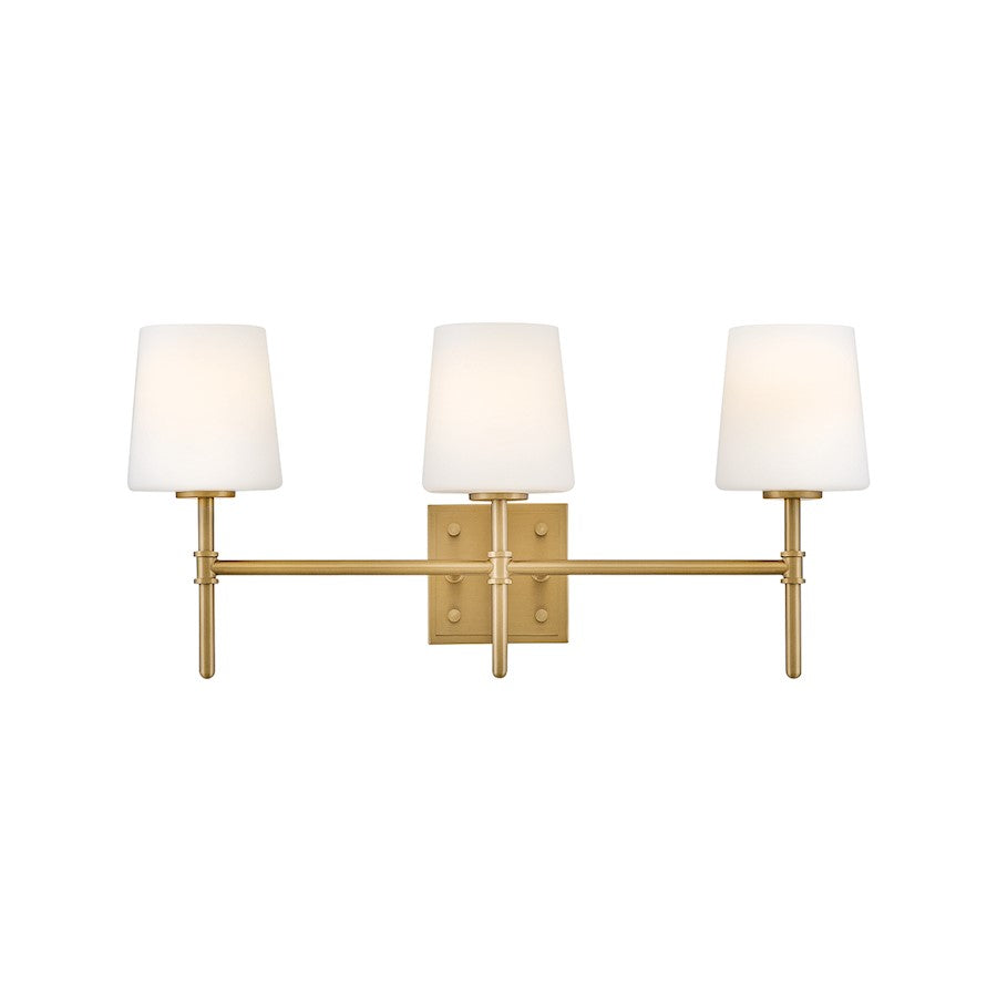 Hinkley Lighting Saunders 3 Light Medium Vanity, Lacquered Brass - 56953LCB