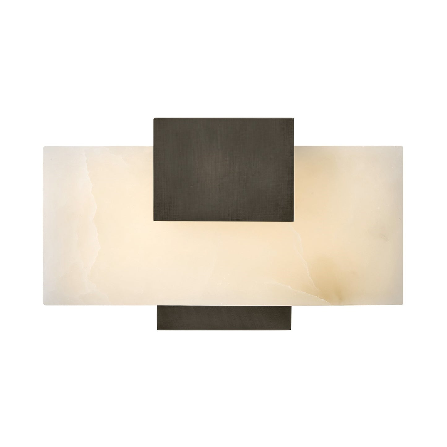 Hinkley Cadiz 6.75in 1-Light Wall Sconce | Modern Black Oxide Steel and Alabaster Glass | Bathroom Vanity & Hallway Accent | 3 x 11 x 6 in | Model 57030BX
