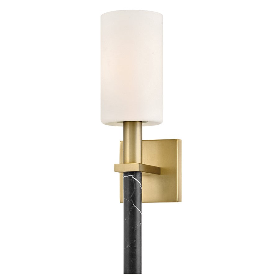 Hinkley Lighting Turin 1 Light Sconce, Lacquered Brass/Etched Opal - 57420LCB