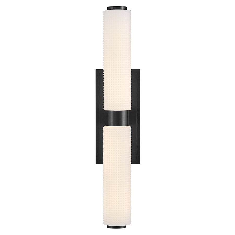 Hinkley Lighting Lottie LED Vanity, Black/Etched Opal Holophane - 57432BK