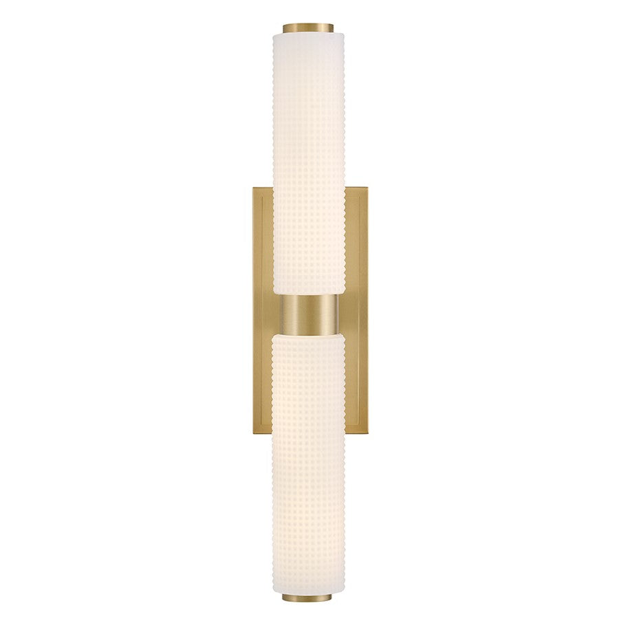 Hinkley Lighting Lottie LED Vanity, Brass/Etched Opal Holophane - 57432LCB