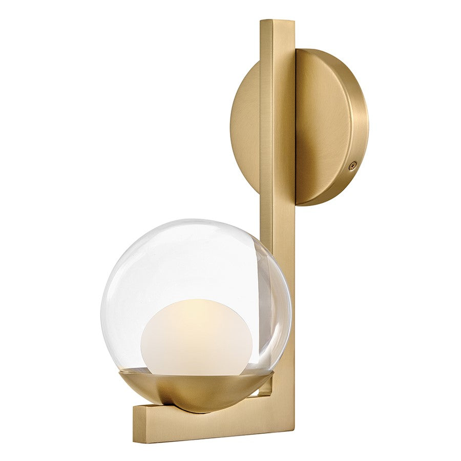 Hinkley Lighting Sunni 1 Light Sconce, Lacquered Brass/Clear Dome - 57440LCB-LL