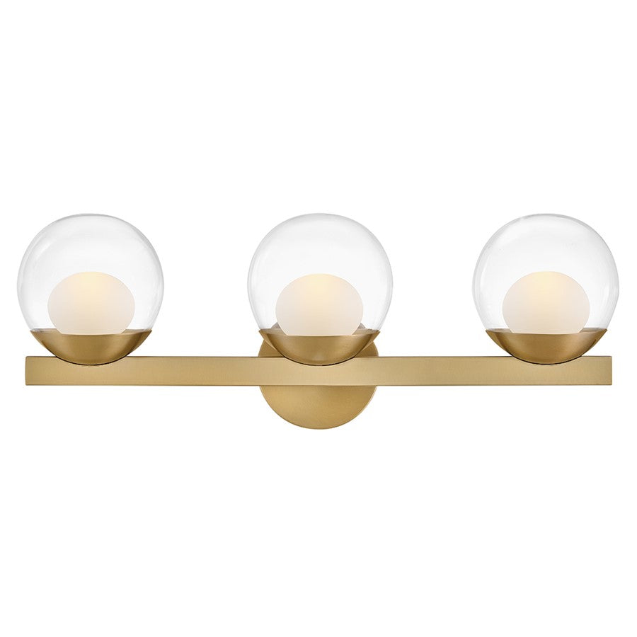 Hinkley Lighting Sunni 3 Light Vanity, Lacquered Brass/Clear Dome - 57443LCB-LL