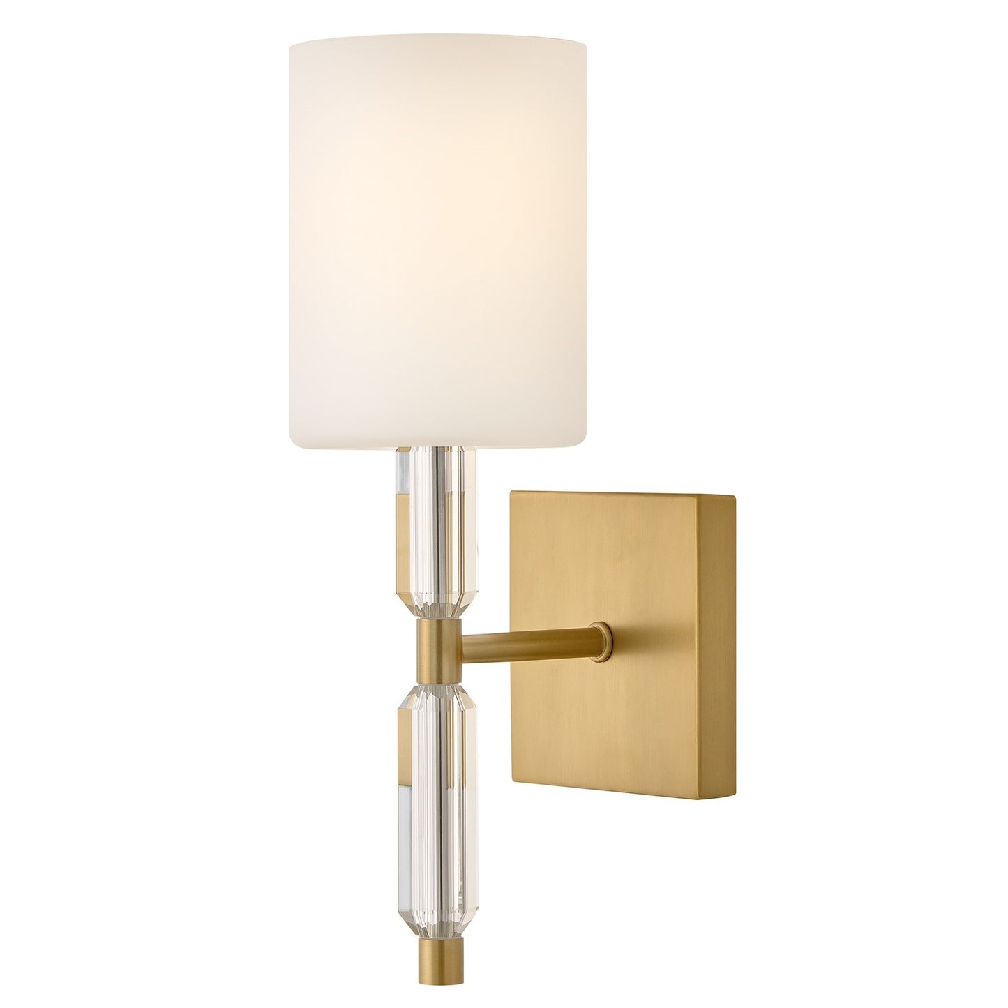 Hinkley Anika 14in 1-Light Bath Vanity Wall Sconce | Transitional Lacquered Brass Steel and Etched Opal Glass | Bathroom Vanity Light | 6 | Model 57610LCB