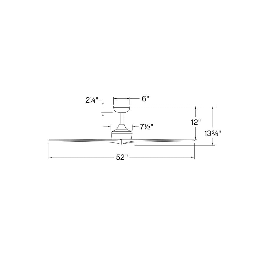 Hinkley Fan Chisel 52" Smart Fan, Matte Black/Driftwood