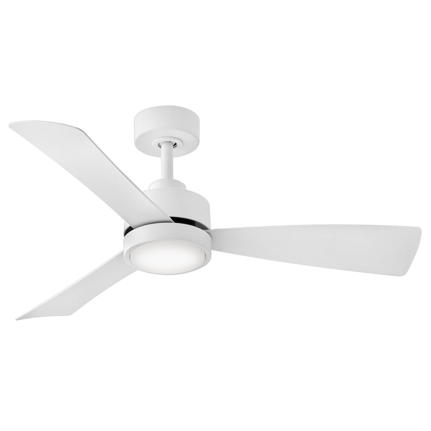 Hinkley Iver 44in LED Smart Ceiling Fan | Scandinavian Modern Matte White Composite and White Glass | Covered Patio & Indoor-Outdoor | Model 905744FMW-LWD