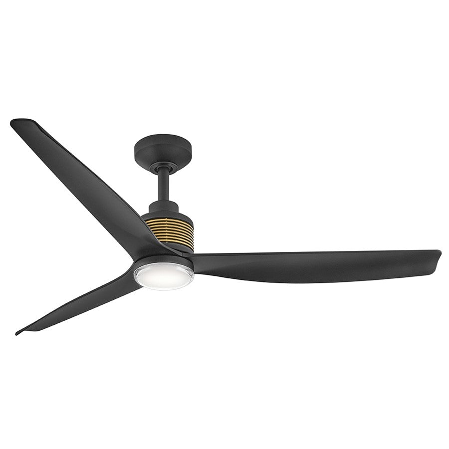 Hinkley Fan Lumina 52" LED Smart Fan, Matte Black/Matte Black - 908052FMB-LDD