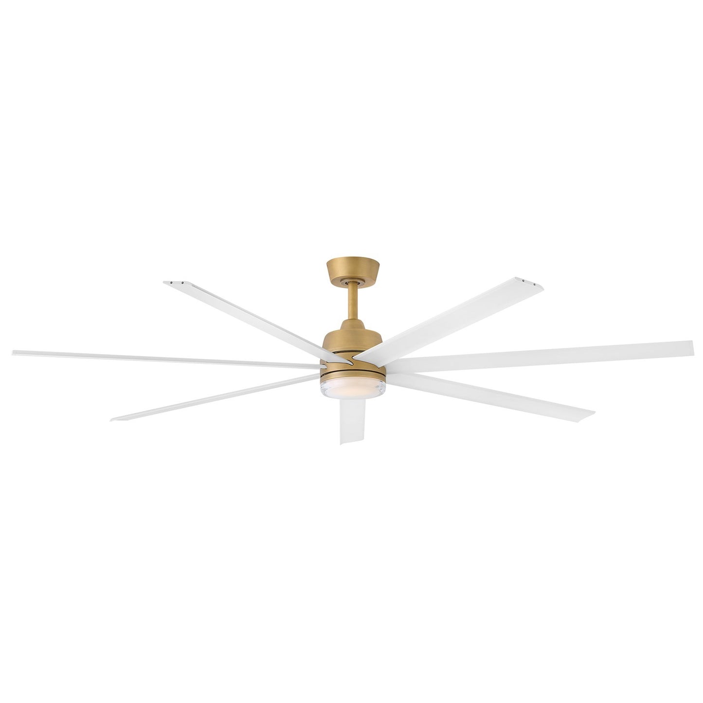 Hinkley Current 72in LED Smart Ceiling Fan | Transitional Heritage Brass Steel and Matte White Aluminum Blades | Covered Patio & | Model 910672FHB-LDD