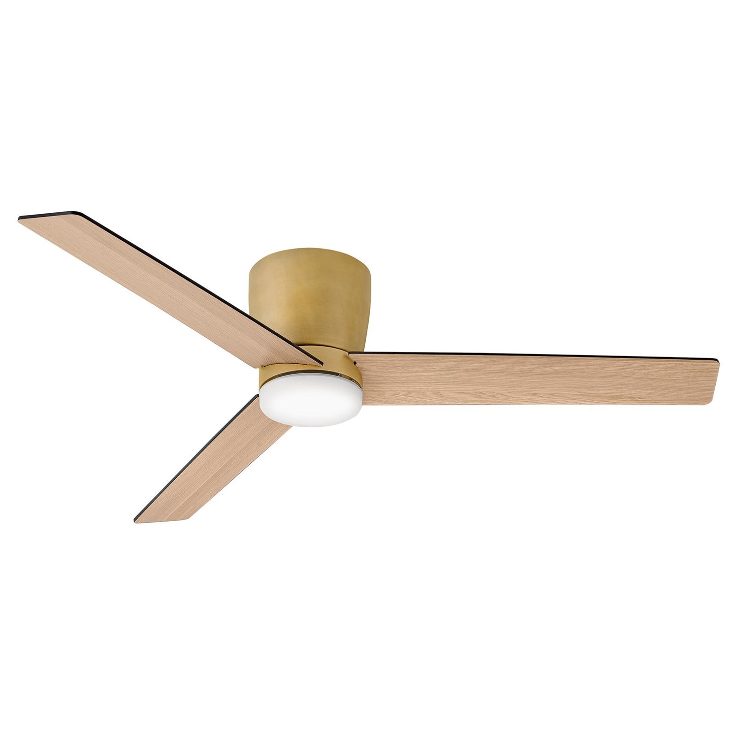 Hinkley Ari 52in LED Ceiling Fan | Transitional Heritage Brass Steel and Matte Black Wood Blades | Large Bathroom & Covered Patio | Model 910852FHB-LDA