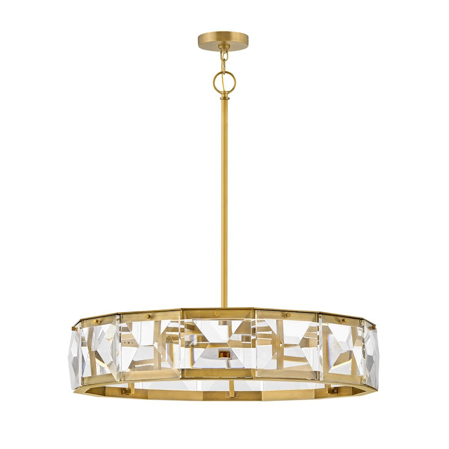 LED Drum Chandelier in Heritage Brass