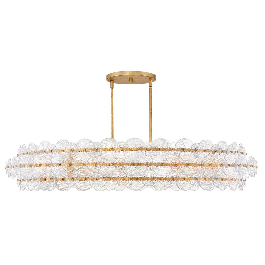 Fredrick Ramond Rene 10Lt Chandelier, Brass/Clear Pressed - FR30125DA