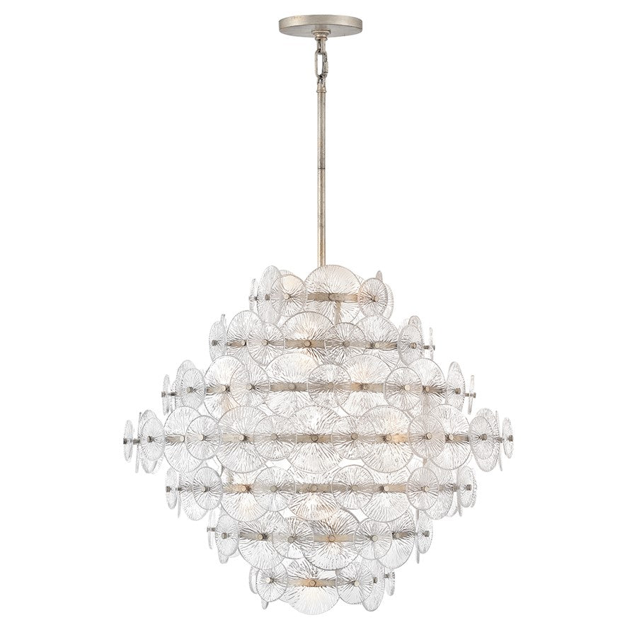 Fredrick Ramond Rene 16 Light Medium Multi Tier Chandelier, Glacial - FR30128GG