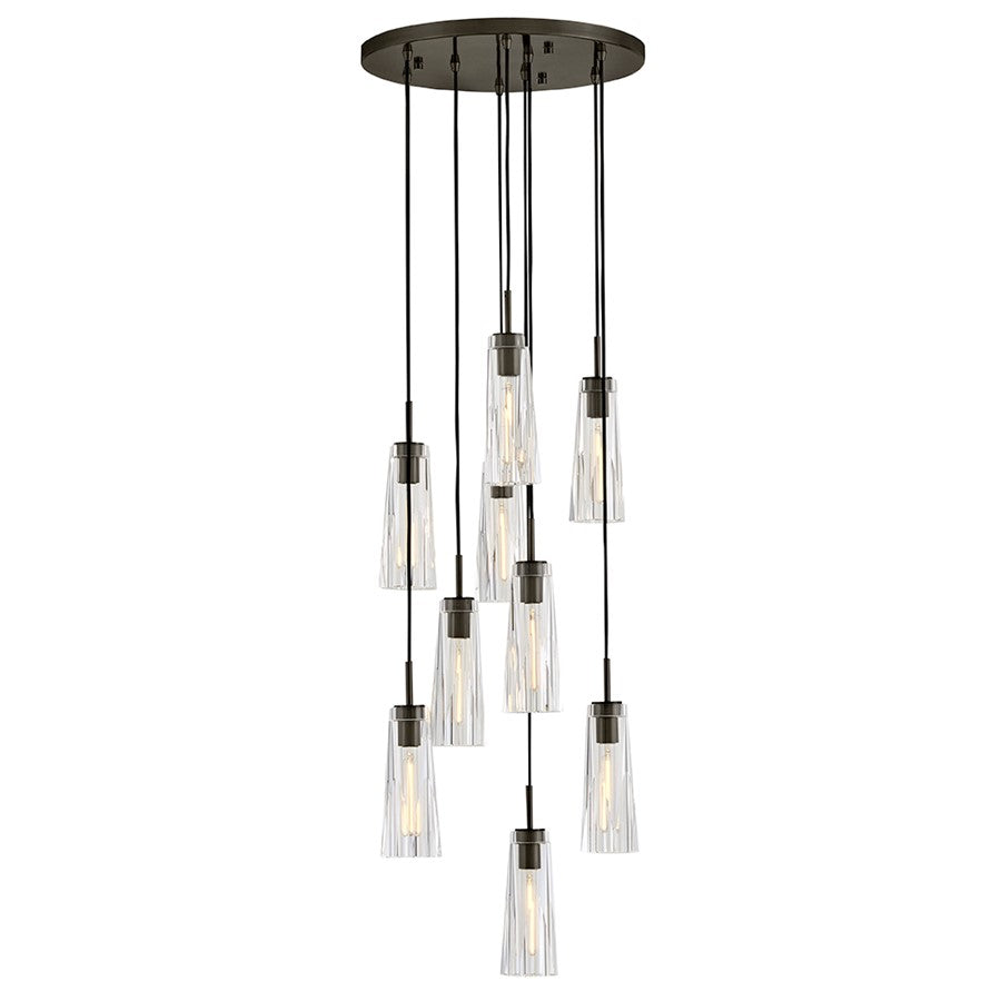 Fredrick Ramond Cosette 9Lt Pendant, Black Oxide/Clear Crystal - FR31104BX-CL