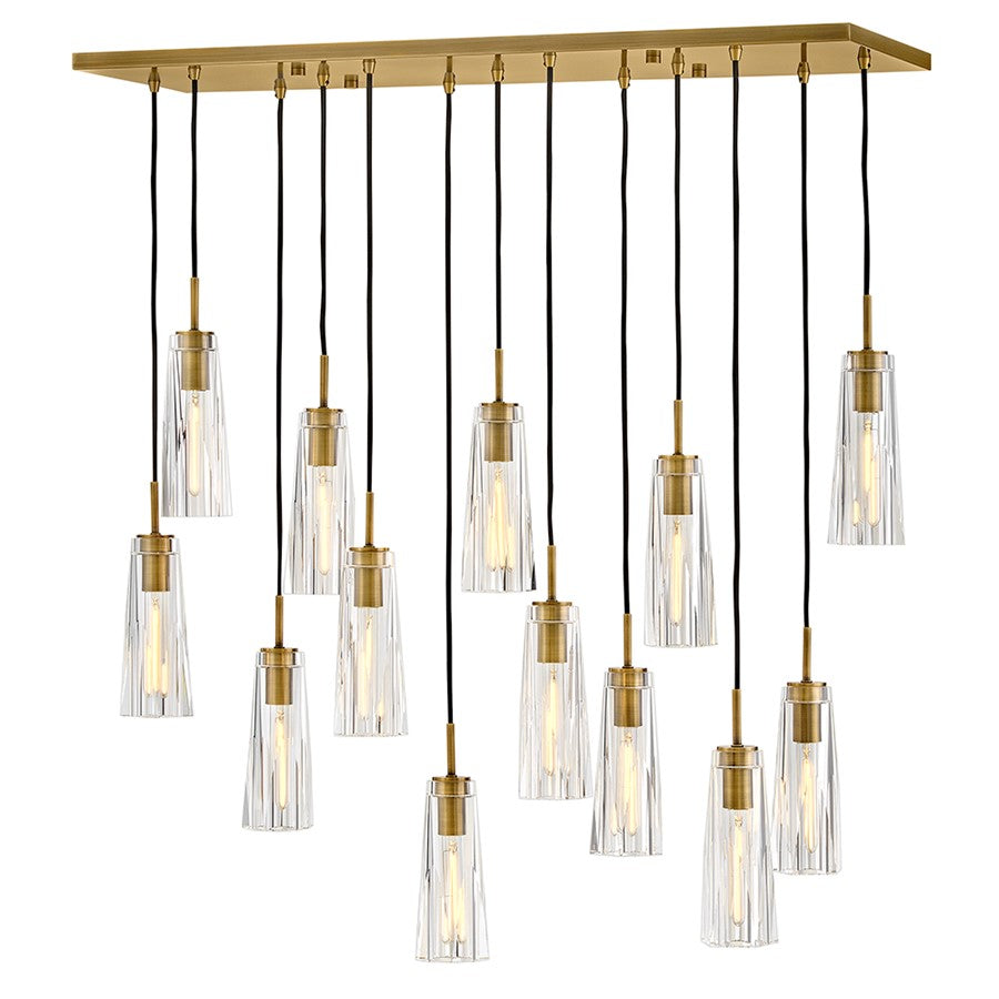 Fredrick Ramond Cosette 13Lt Chandelier, Brass/Clear Crystal - FR31105HBR-CL
