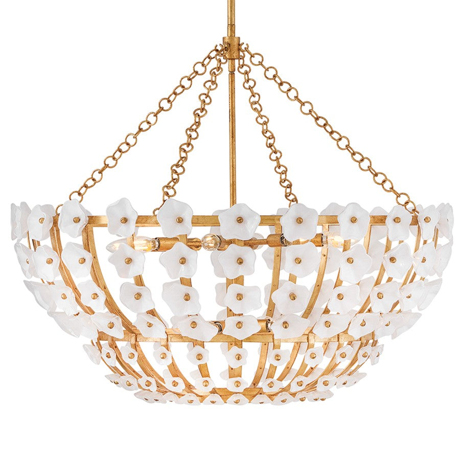 Fredrick Ramond Azalea 12Lt Chandelier, Brass/Clear White Inside - FR41636DA