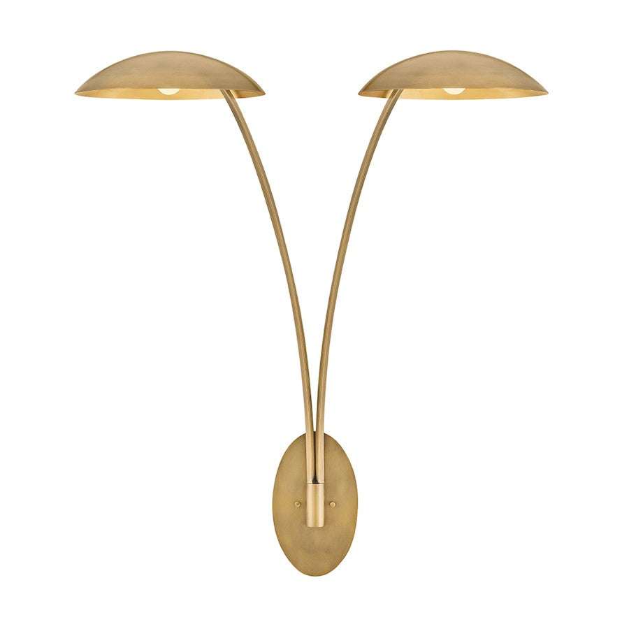 Fredrick Ramond Glenn 2 Light Large Sconce,Brass/Gold Leaf - FR41642HB-GLF