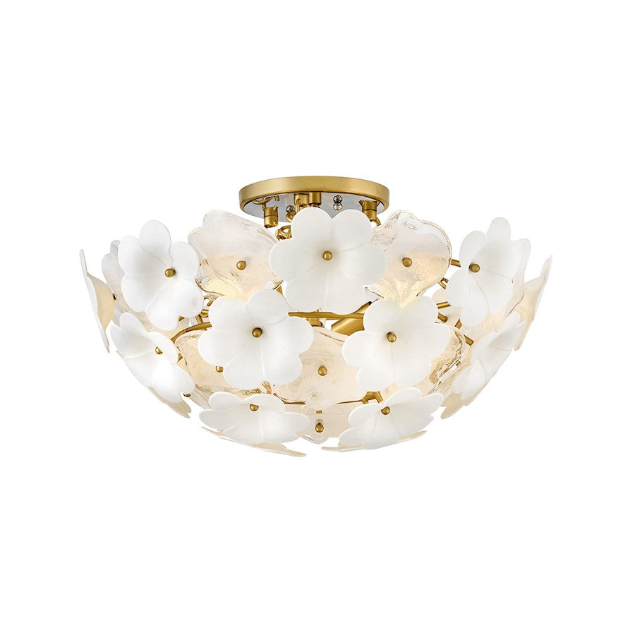 Fredrick Ramond Marianne 3 Light 21" Semi-Flush Mount, Deluxe Gold - FR41963DG