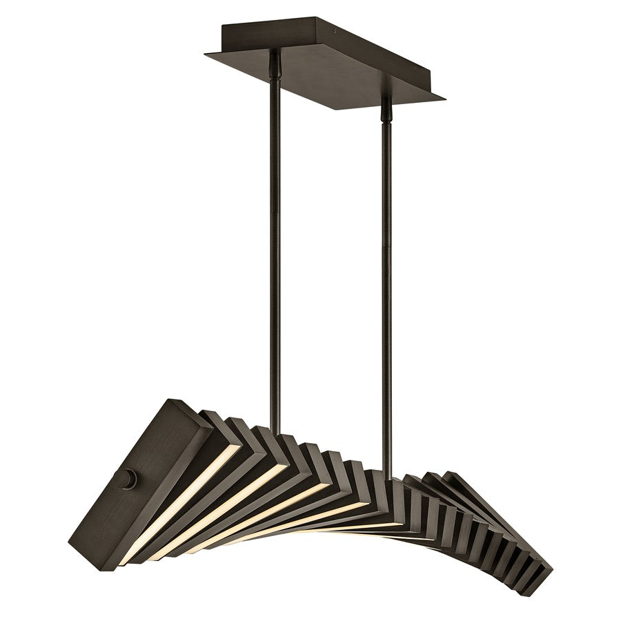 Fredrick Ramond Stitch Chandelier, Black Oxide/Polycarbonate Lens - FR42455PBO
