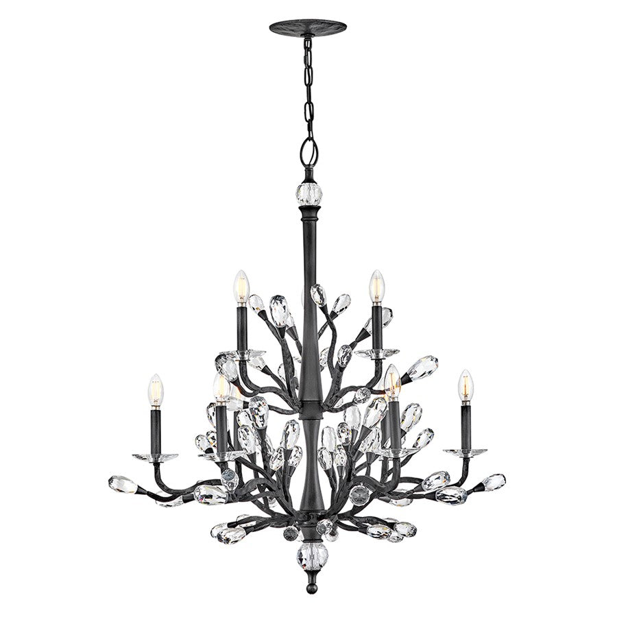 Fredrick Ramond Eve 9 Light Chandelier, Brushed Graphite - FR46809BGR