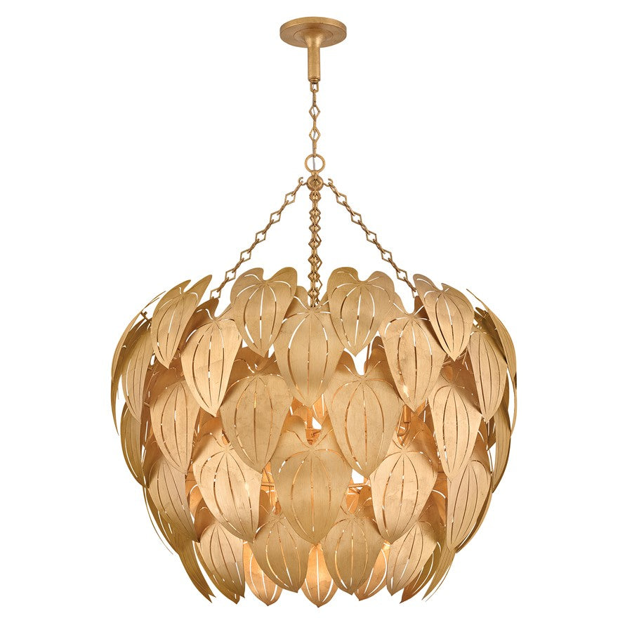 Fredrick Ramond Camille 12 Light Chandelier, Distressed Brass - FR47168DA