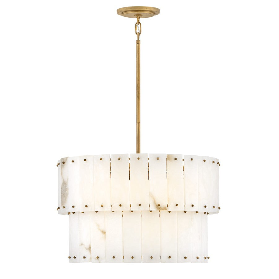 Fredrick Ramond Simone 6Lt Chandelier, Burnished Gold/Alabaster - FR47751BNG