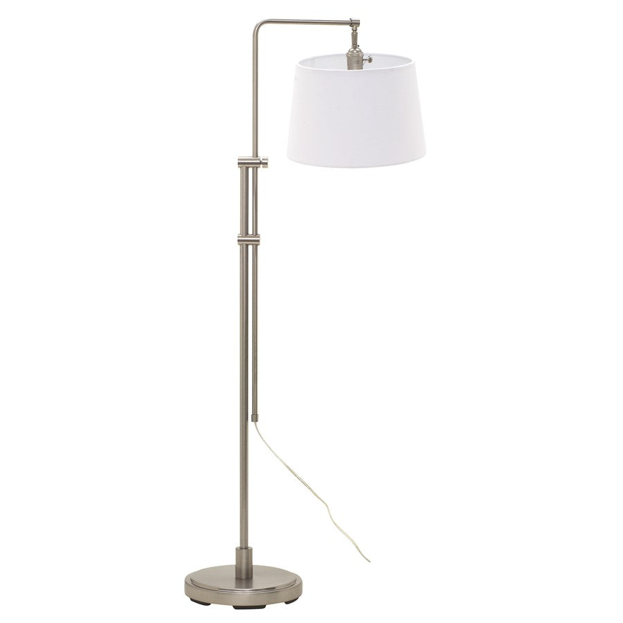 House of Troy Crown Point Satin Nickel Floor Bridge Lamp