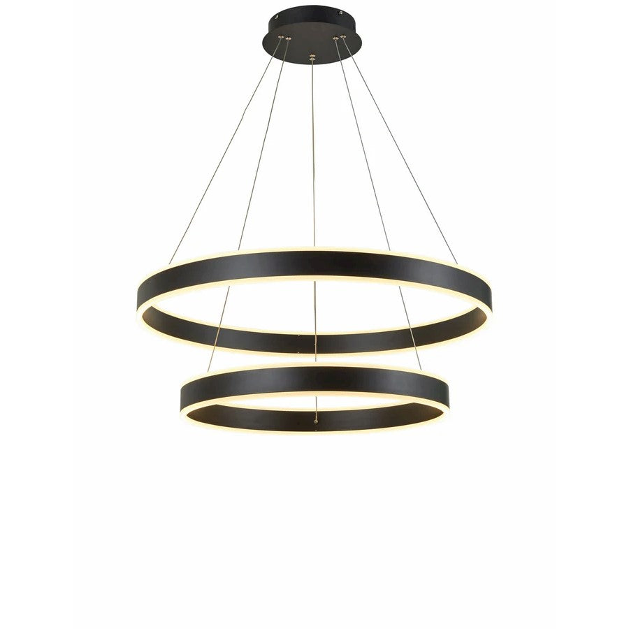 Thumprints Emeri 2 Light Foyer Chandelier, Black
