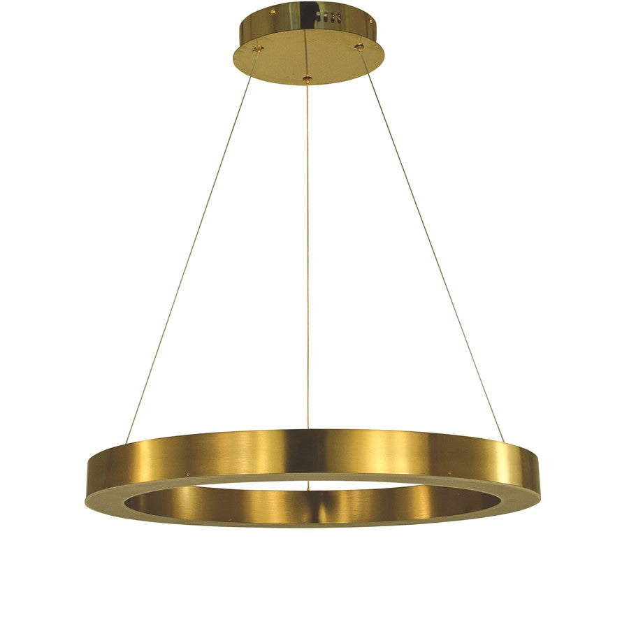 Thumprints Luna 1 Light 24" Dining Chandelier, Brushed Gold