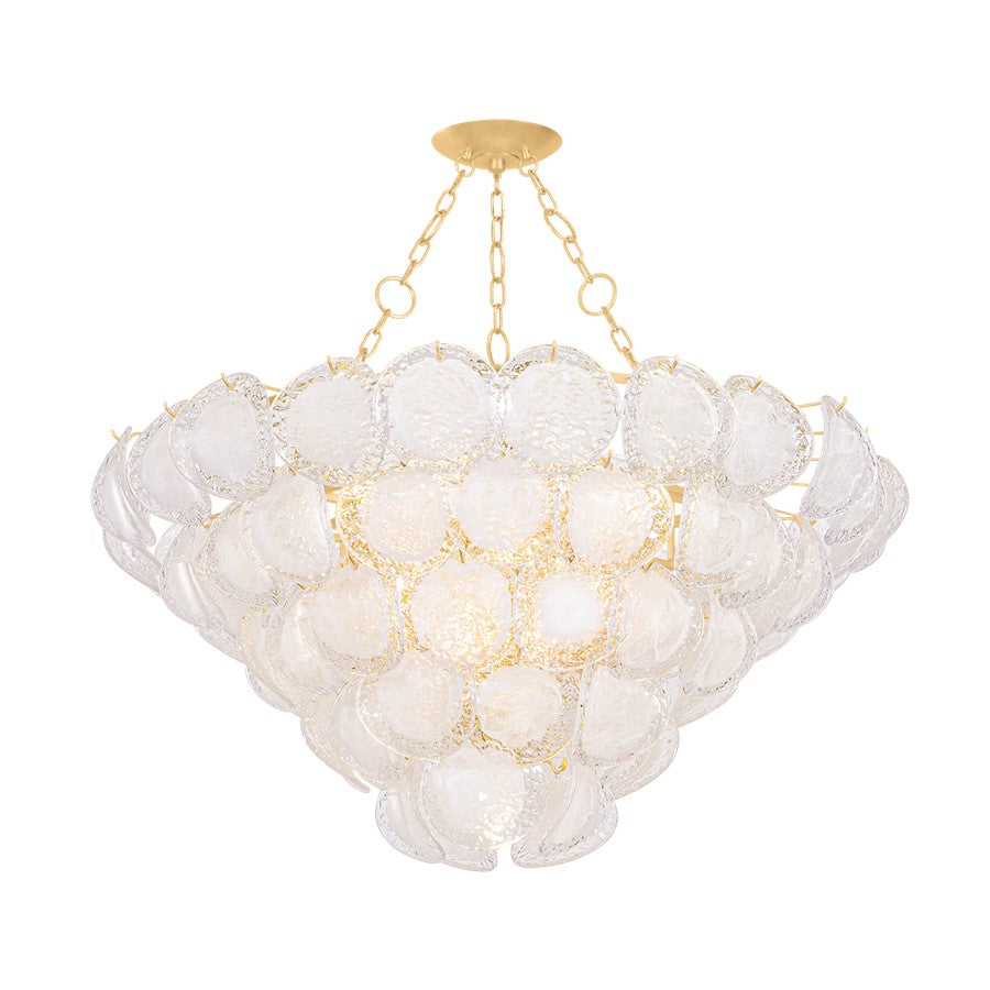 Hudson Valley Cedar Hill 17Lt Chandelier, Gold Leaf/Blonchino Piastre - 1350-VGL