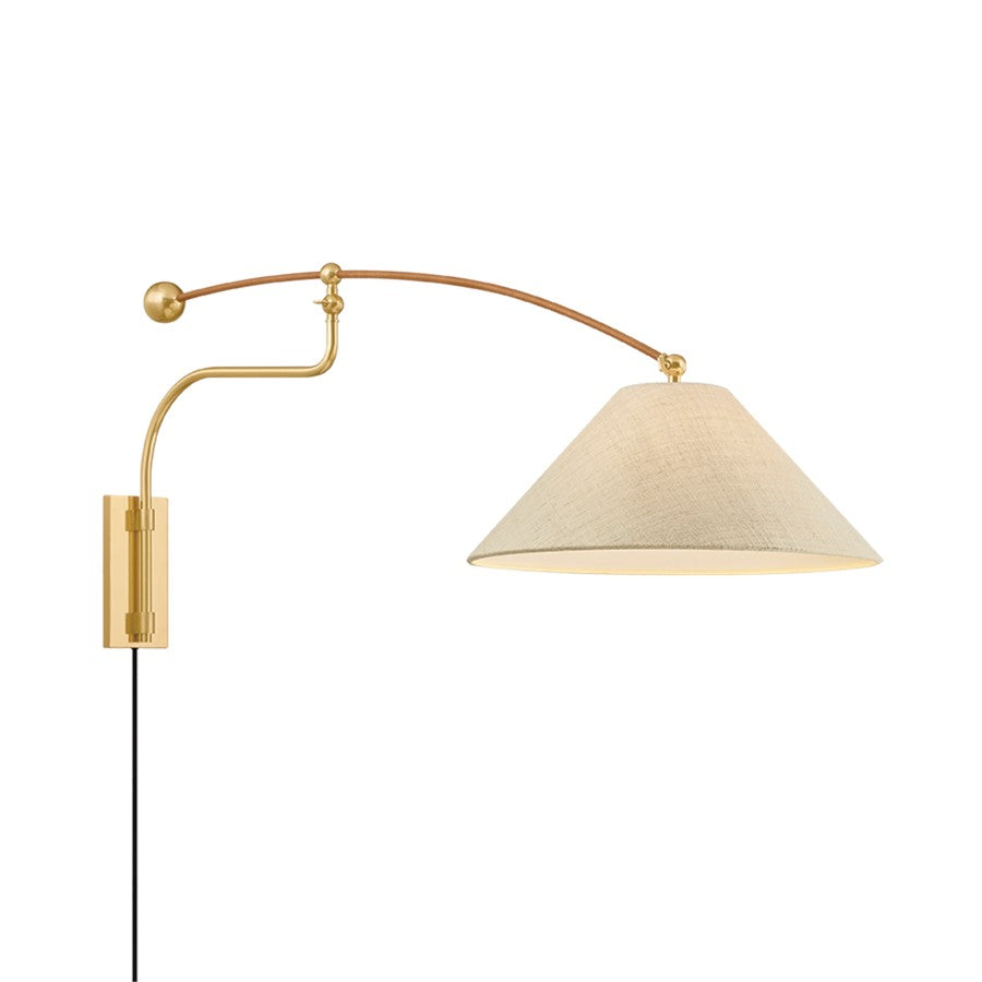 Hudson Valley Sylva 1 Light Wall Sconce, Aged Brass/Handicraft Hemp - 2351-AGB