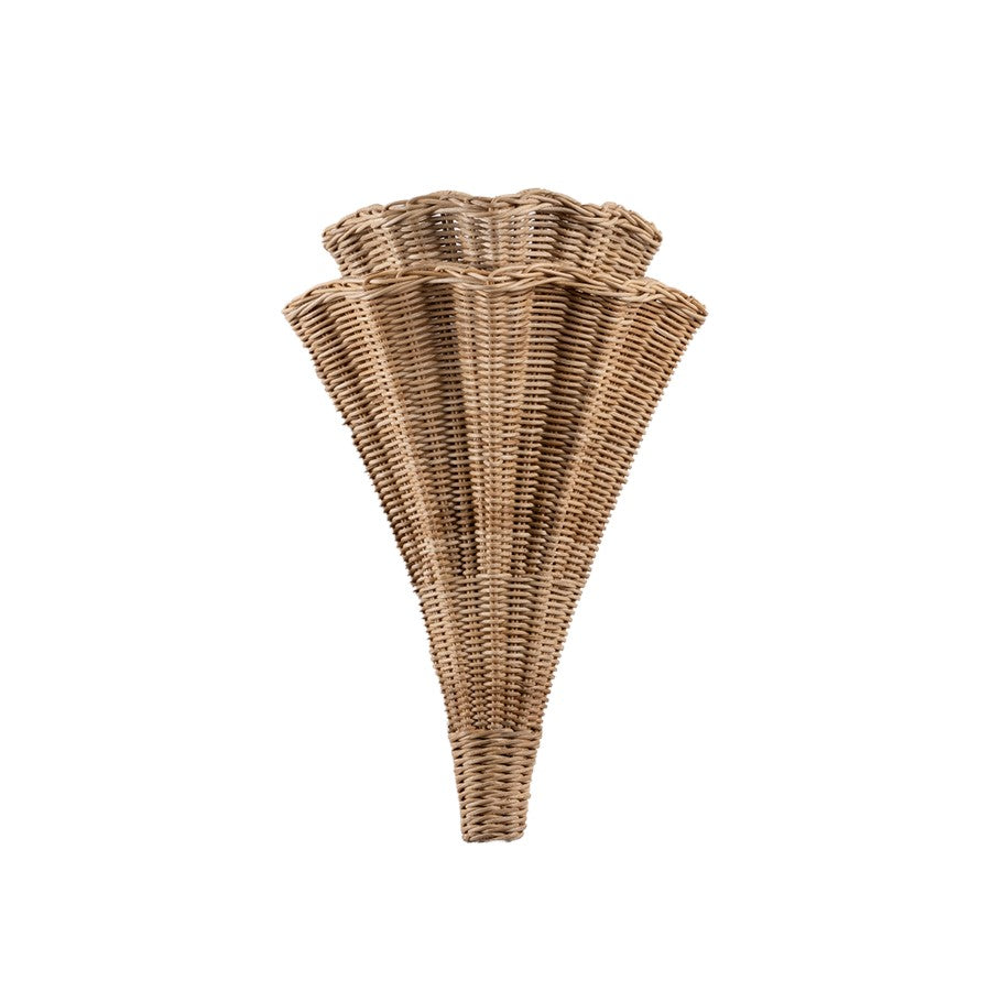 Hudson Valley Arverne 2Lt Wall Sconce, Gold Leaf/Light Natural Wicker - 2932-VGL