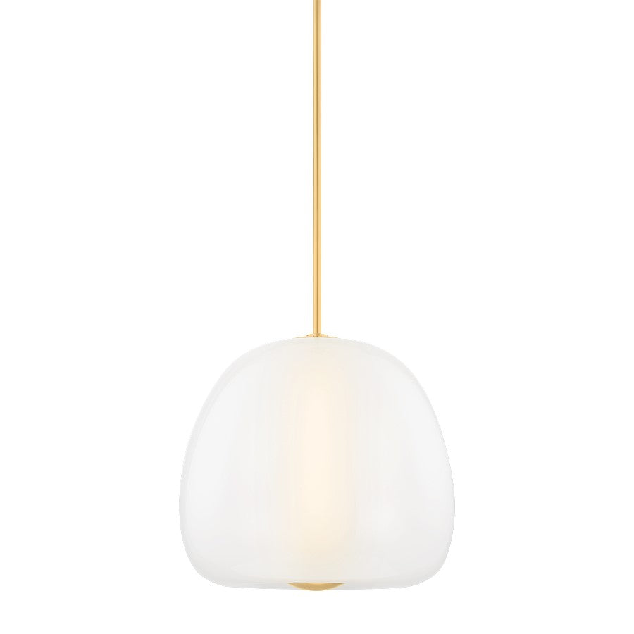 Hudson Valley Scranton 1 Light 19" Pendant, Aged Brass/Clear Etched - 3019-AGB