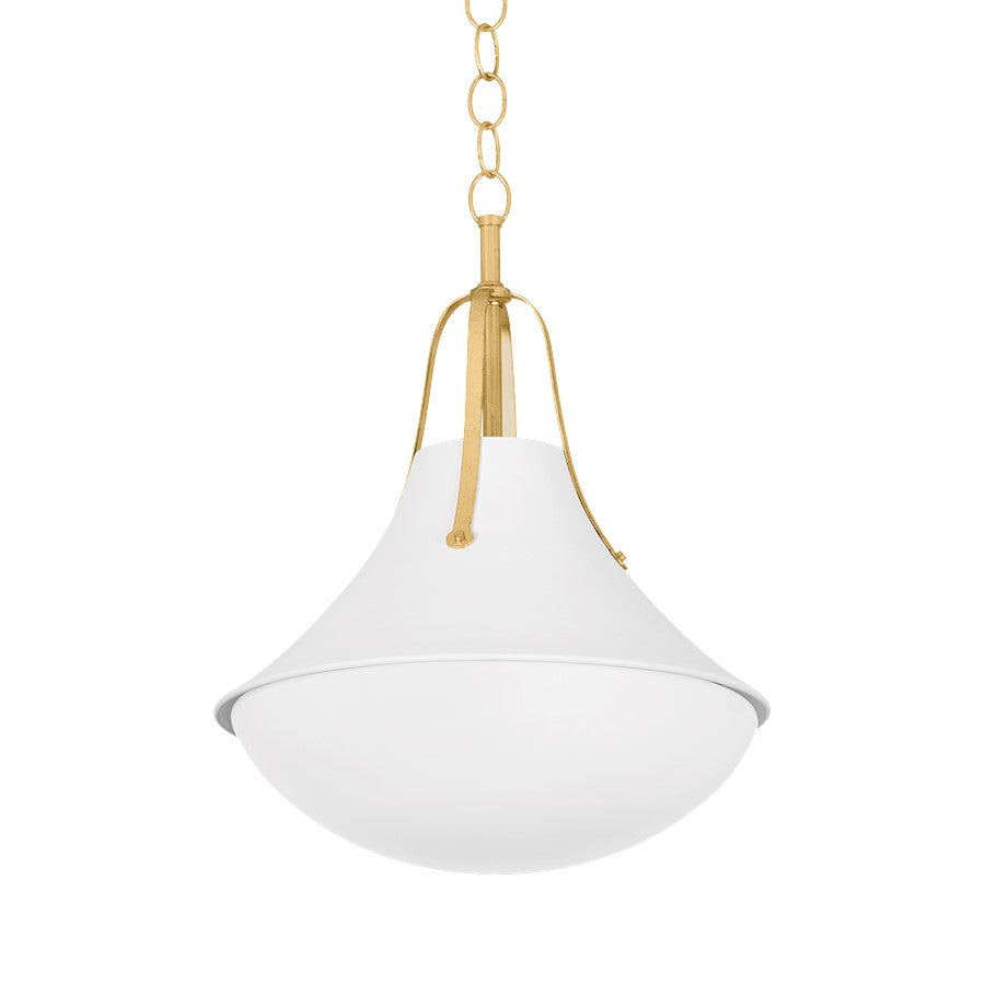 Hudson Valley Coventry 1Lt 16" Pendant, Gold/White Plaster/Opal - 4516-VGL-WP