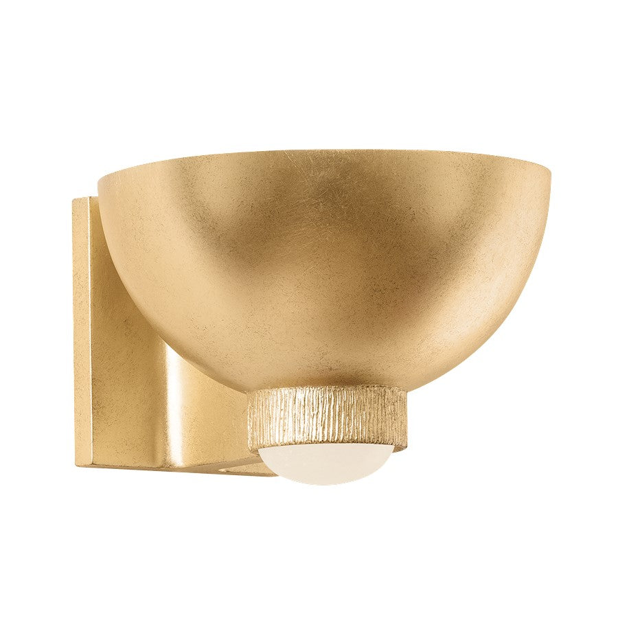 Hudson Valley Fairview 1Lt Wall Sconce, Gold Leaf/Clear Seeded - 4806-VGL