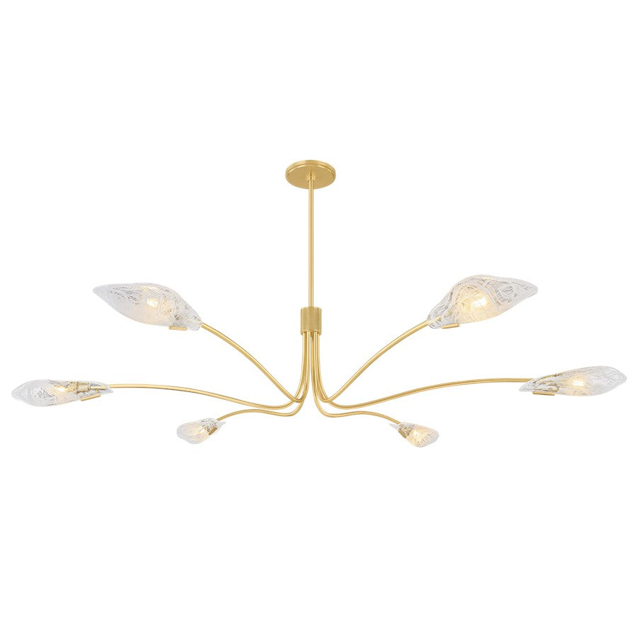 Hudson Valley Tenafly 6Lt Chandelier, Brass/Piastre/White Swirl - 4906-AGB