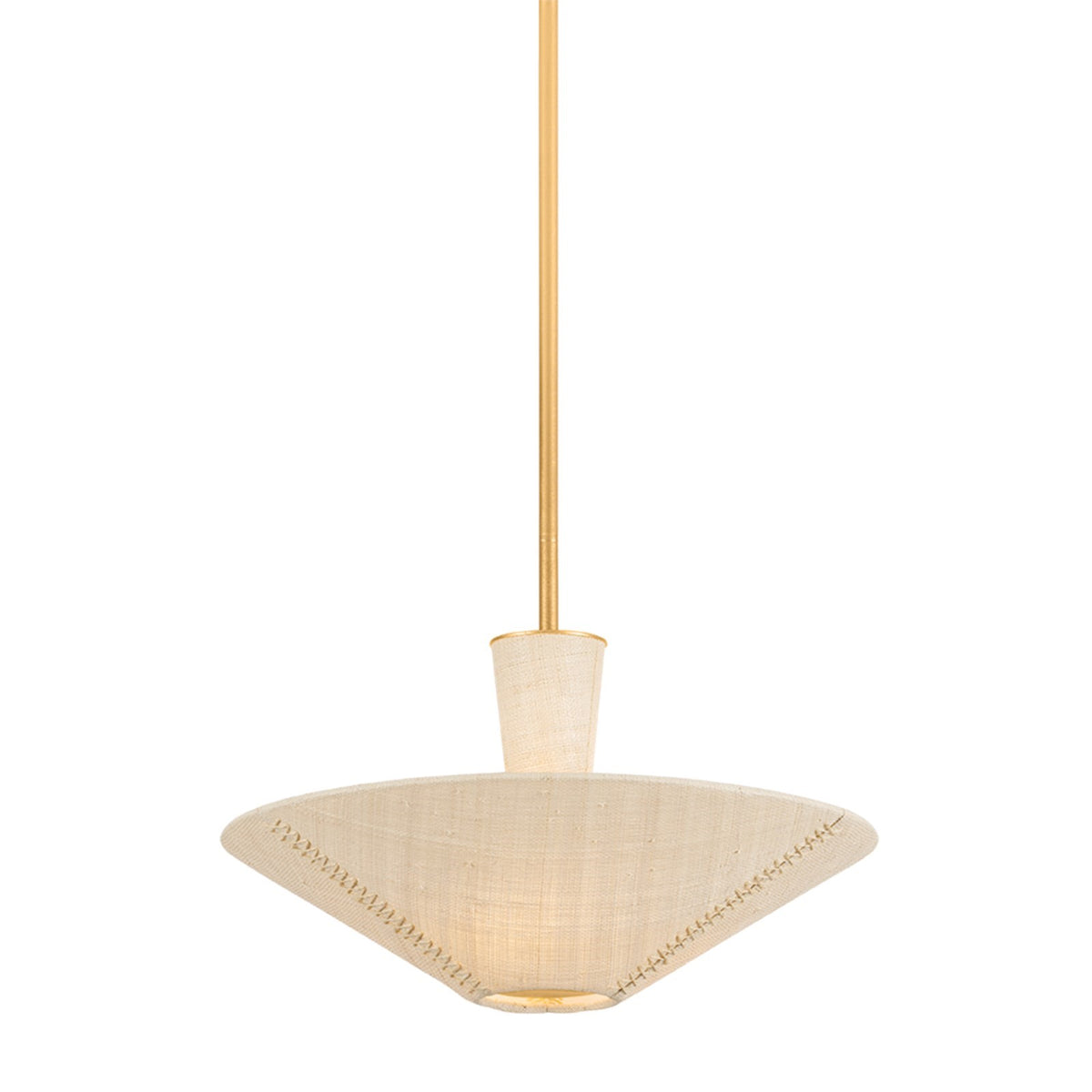 Hudson Valley Salisbury Mills 20in 3-Light Pendant | Coastal Gold Leaf and Saguran Natural Woven | Kitchen Island & Dining Room | Model 6023-GL