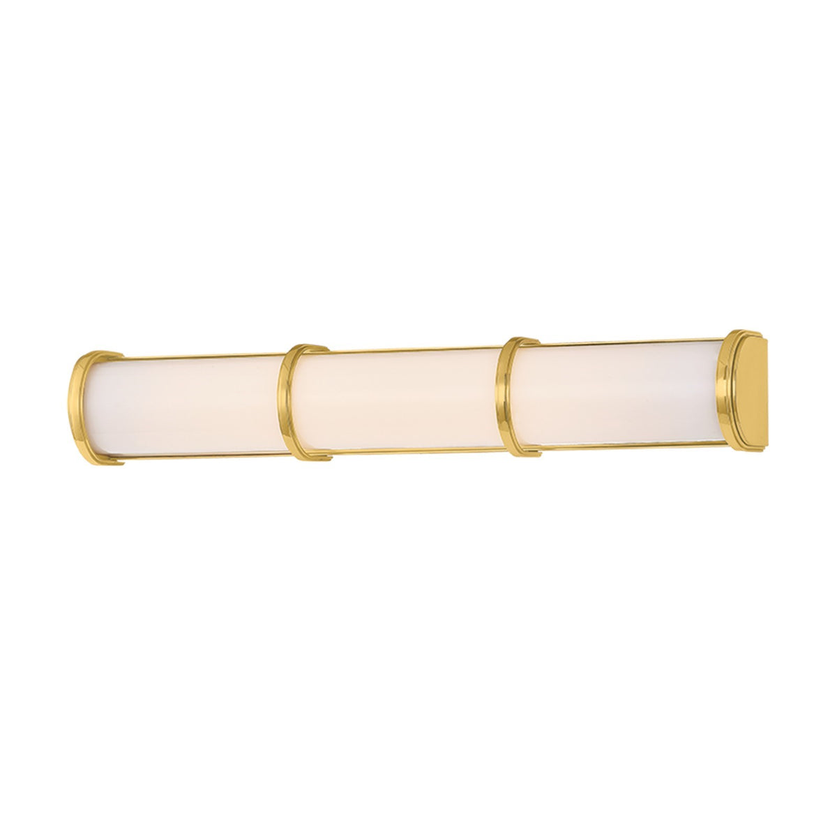 Hudson Valley Pine Plains 18in 1-Light Bath and Vanity Sconce | Aged Brass and Opal Glossy Glass | Bathroom Vanity | 18.25 x 3 in | Model 7117-AGB