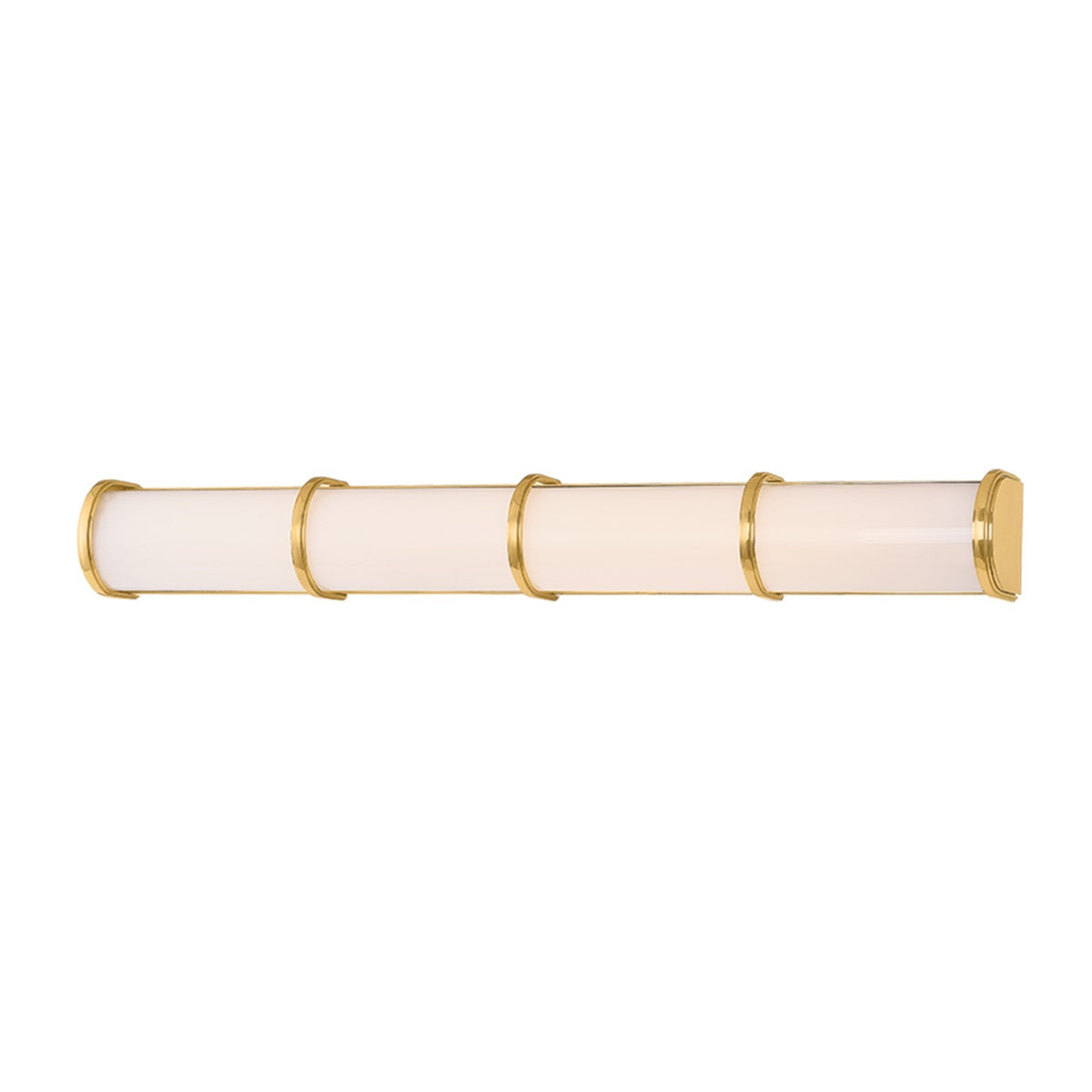 Hudson Valley Pine Plains 24in 1-Light Vanity Light | Modern Aged Brass and Opal Glossy Glass | Bathroom & Powder Room | 24.25 x 3 in | Model 7125-AGB