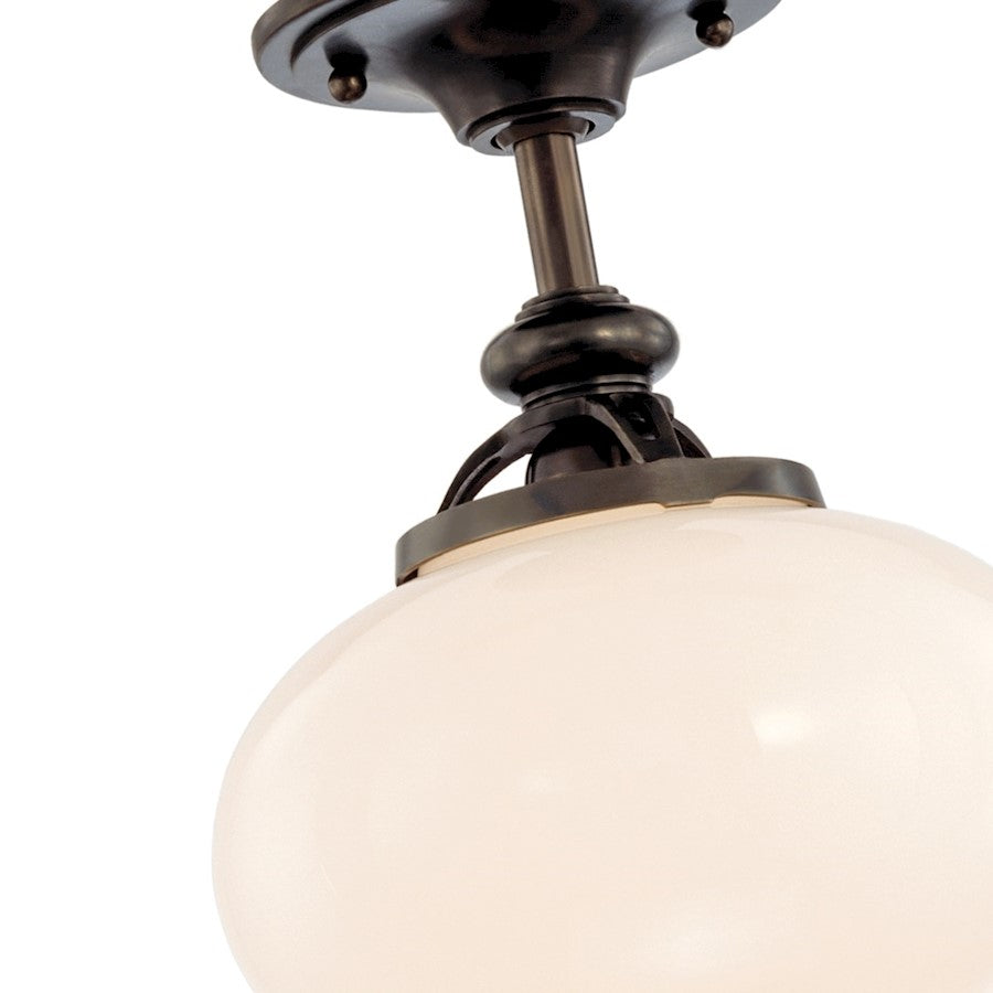 Hudson Valley Canton 1 Light Semi Flush, Old Bronze