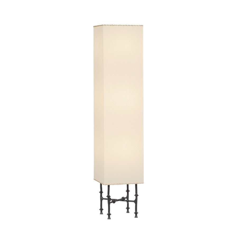 Hudson Valley Cy 3Lt Floor Lamp, Black Iron/Off White Linen - AHL6403-BI