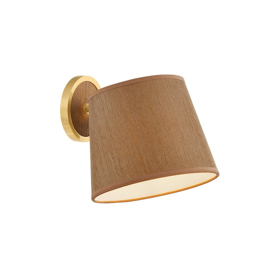 Mitzi Abeni 1 Light Wall Sconce, Aged Brass/Natural Grasscloth - H1003101-AGB