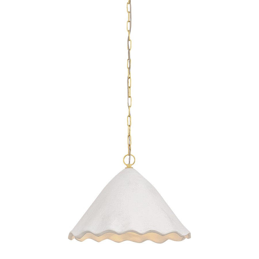 Mitzi Lulu 1 Light Pendant, Aged Brass/Handmade Paper - H1026701-AGB-WP