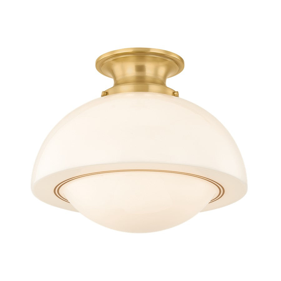 Mitzi Celine 1Lt 15" Semi Flush, Brass/Opal Glossy/Gold Leaf - H1090601L-AGB