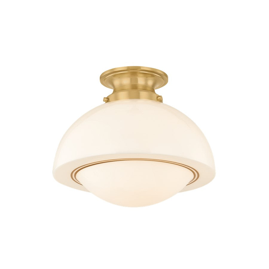 Mitzi Celine 1Lt 11" Semi Flush, Brass/Opal Glossy/Gold Leaf - H1090601S-AGB