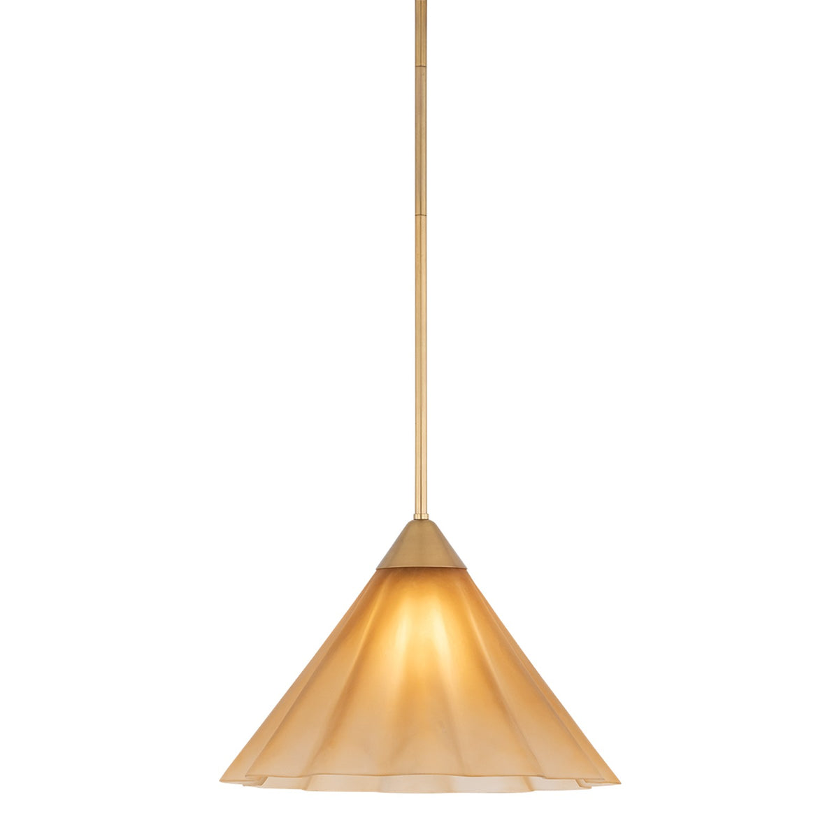 Mitzi Gabrielle 16in 1-Light Pendant | Aged Brass Steel and Matte Champagne Glass | Kitchen Island & Dining Room | 16 x 16 x 11 in | Model H1096701L-AGB