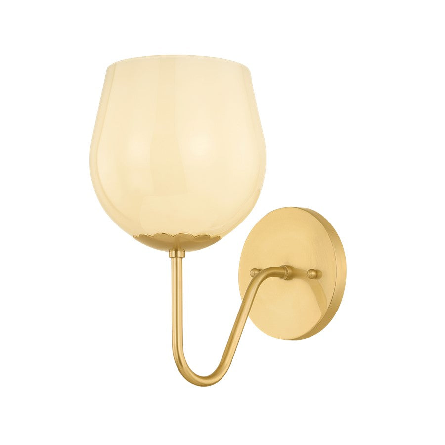 Mitzi Genevieve 1 Light Wall Sconce, Aged Brass/Cream Opal - H1106101-AGB