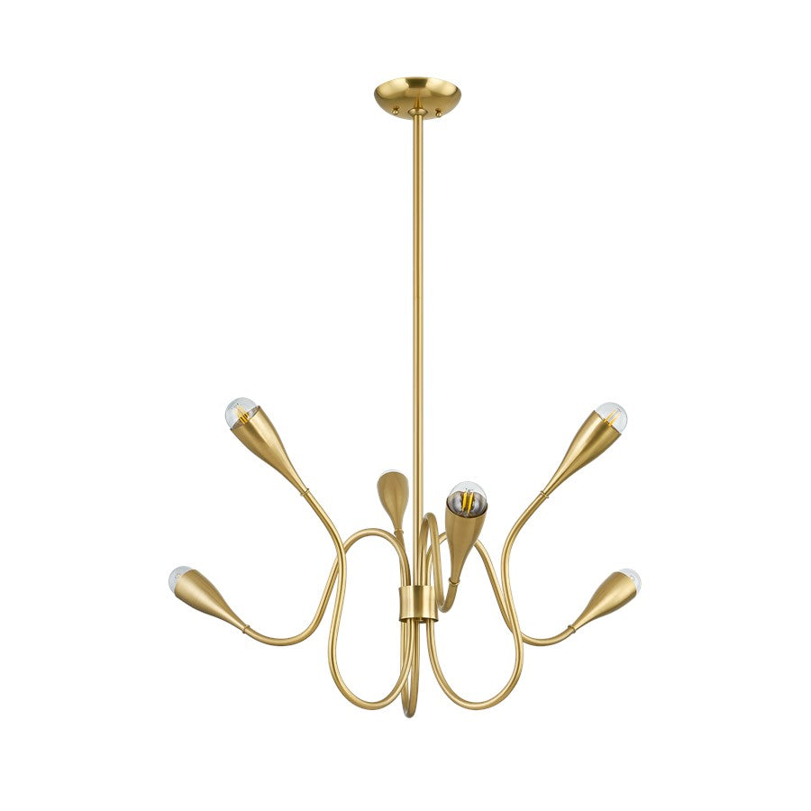 Mitzi Anaise 6 Light Chandelier, Aged Brass - H1108806-AGB