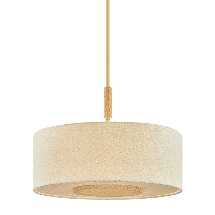 Mitzi Miller 4 Light Pendant, Aged Brass/Textured Linen - H1153704-AGB