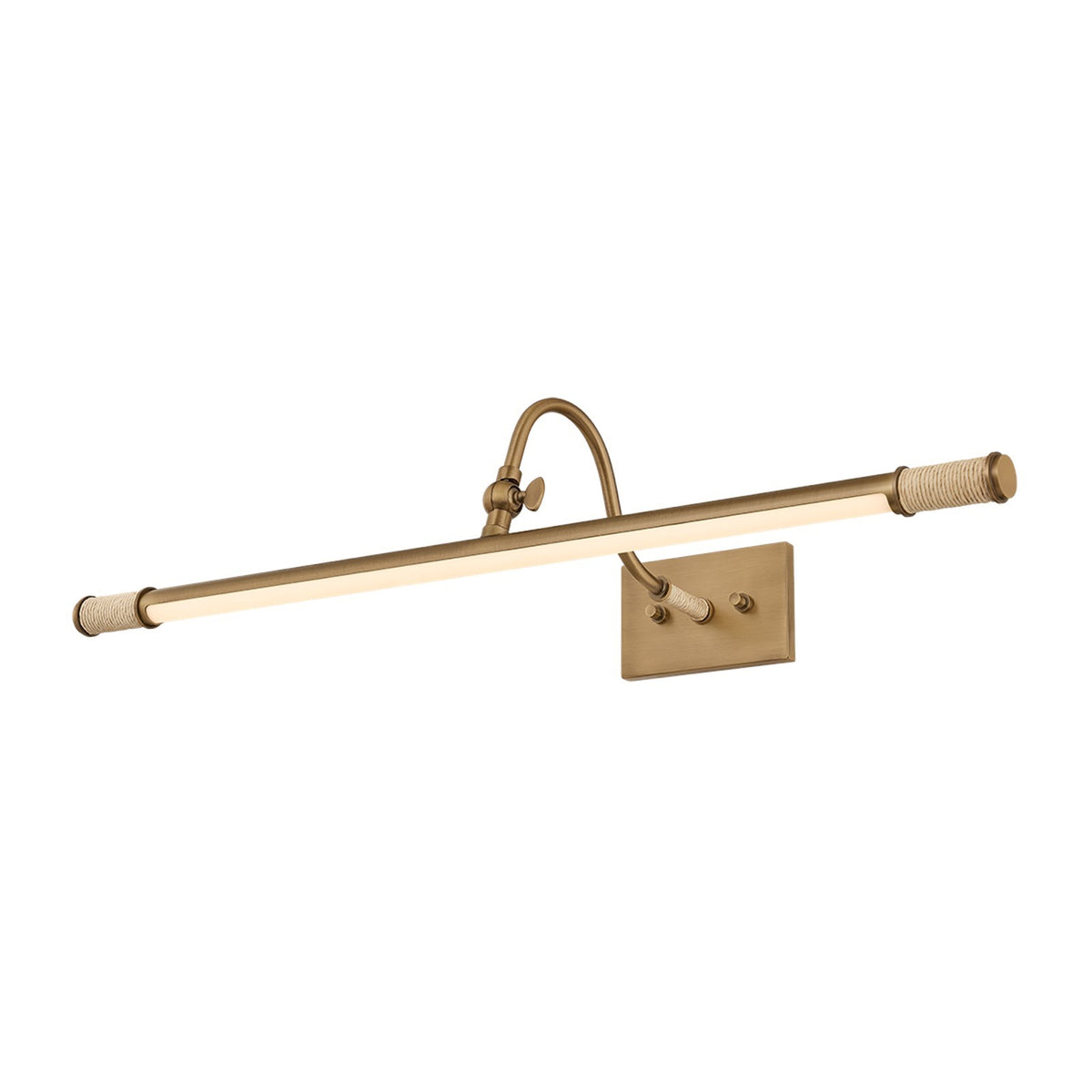 Mitzi Piers 25in 1-Light Picture Light | Patina Brass and White Acrylic | Living Room & Gallery Wall | 25 x 5 in | Model H1168101L-PBR
