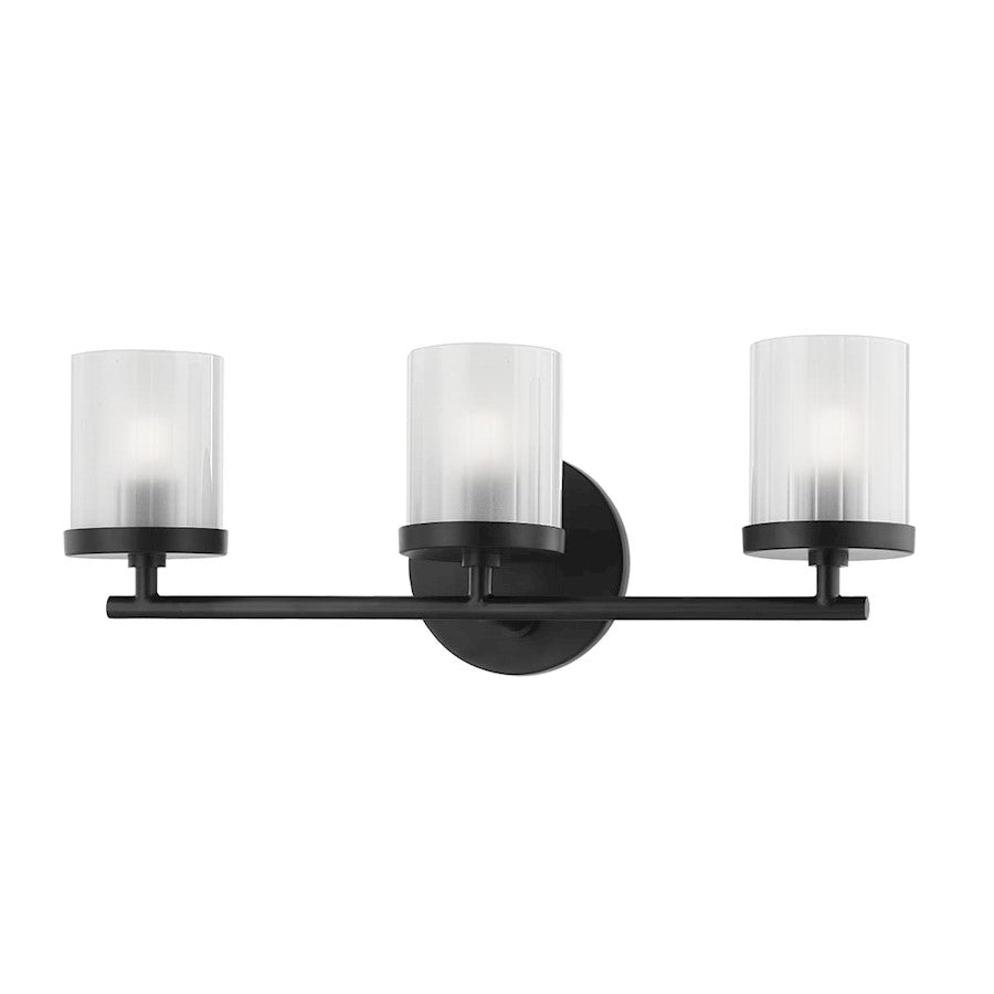 3 Light Bathroom Vanity Light Soft Black